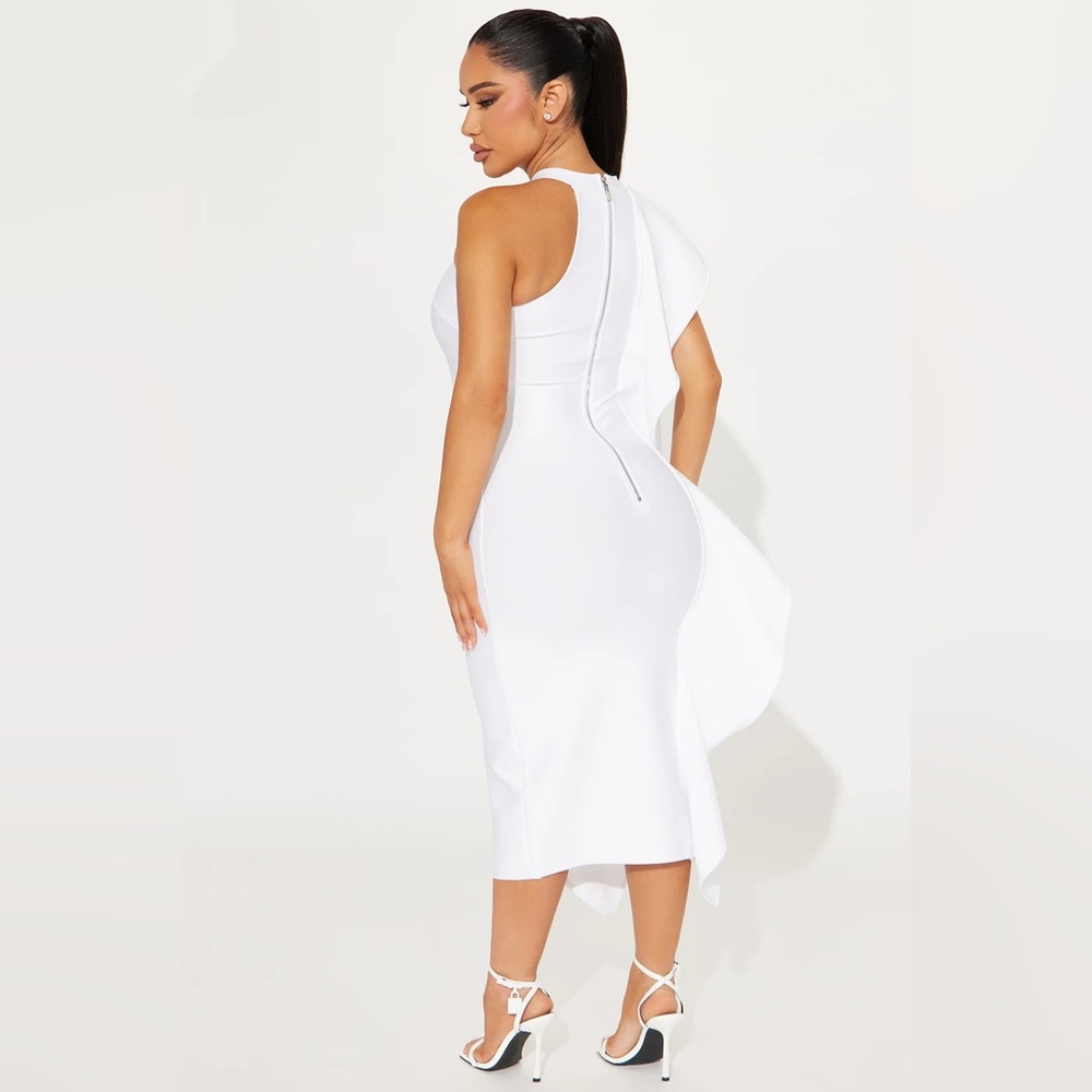 Raylin bandage midi dress white